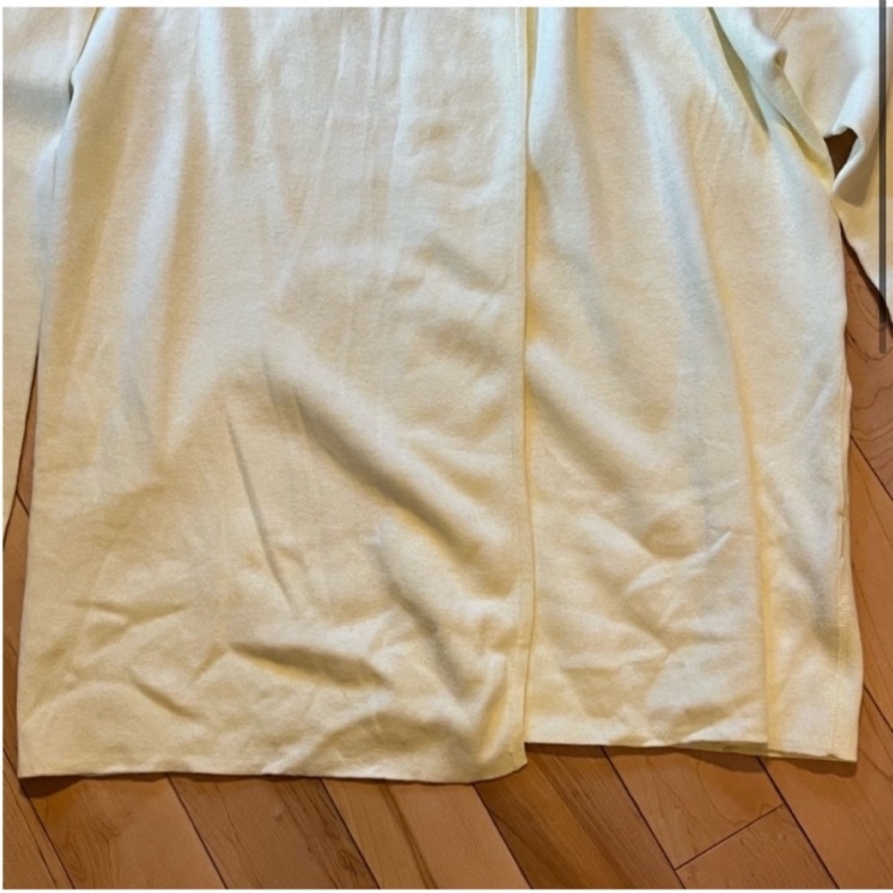 Kinross Cashmere Yellow Hooded Open Front Sweater Cardigan w Pockets medium - Picture 2 of 8